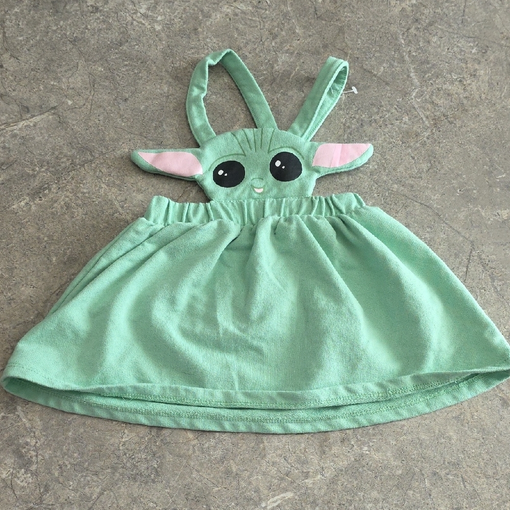 (J59) Star Wars Green Baby Yoda Dress Sz 12m